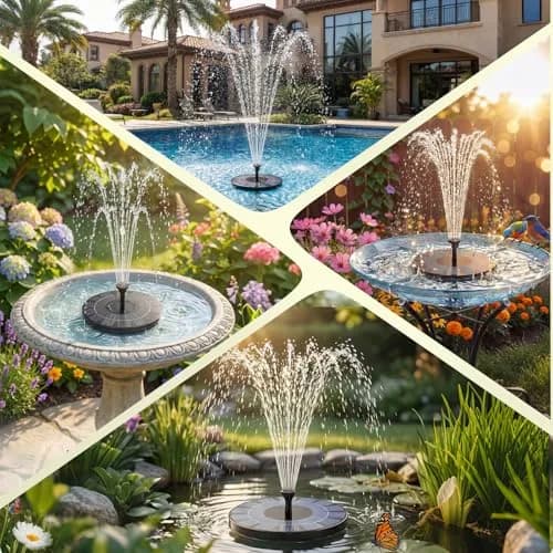 AISITIN 2.5W Solar Bird Bath Fountain Pump with 6 Nozzles & 4 Fixer | Floating Solar Water Pump for Ponds & Gardens thumbnail 9