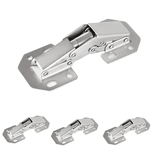 DOBOGA 4-Pack Hidden Cabinet Hinges for Frameless Cabinets, 90 Degree Surface Mount, Nickel Finish thumbnail 1