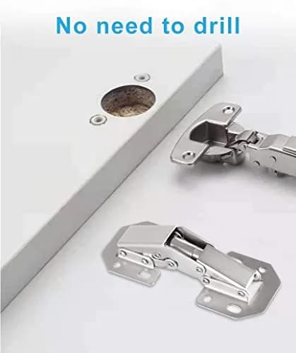 DOBOGA 4-Pack Hidden Cabinet Hinges for Frameless Cabinets, 90 Degree Surface Mount, Nickel Finish thumbnail 4
