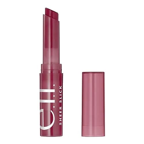 e.l.f. Sheer Slick Lipstick Black Cherry | Hydrating Lip Color with Vitamin E (2g / 0.06 Oz) thumbnail 1