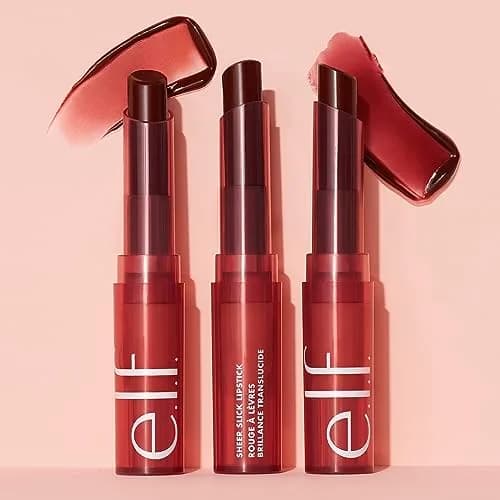 e.l.f. Sheer Slick Lipstick Black Cherry | Hydrating Lip Color with Vitamin E (2g / 0.06 Oz) thumbnail 5