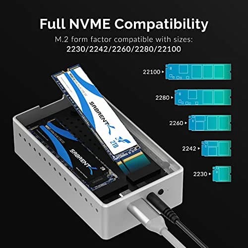 Sabrent Dual M.2 NVMe SSD Docking Station with Offline Clone Function EC-SSD2 | 10Gbps USB-C thumbnail 7