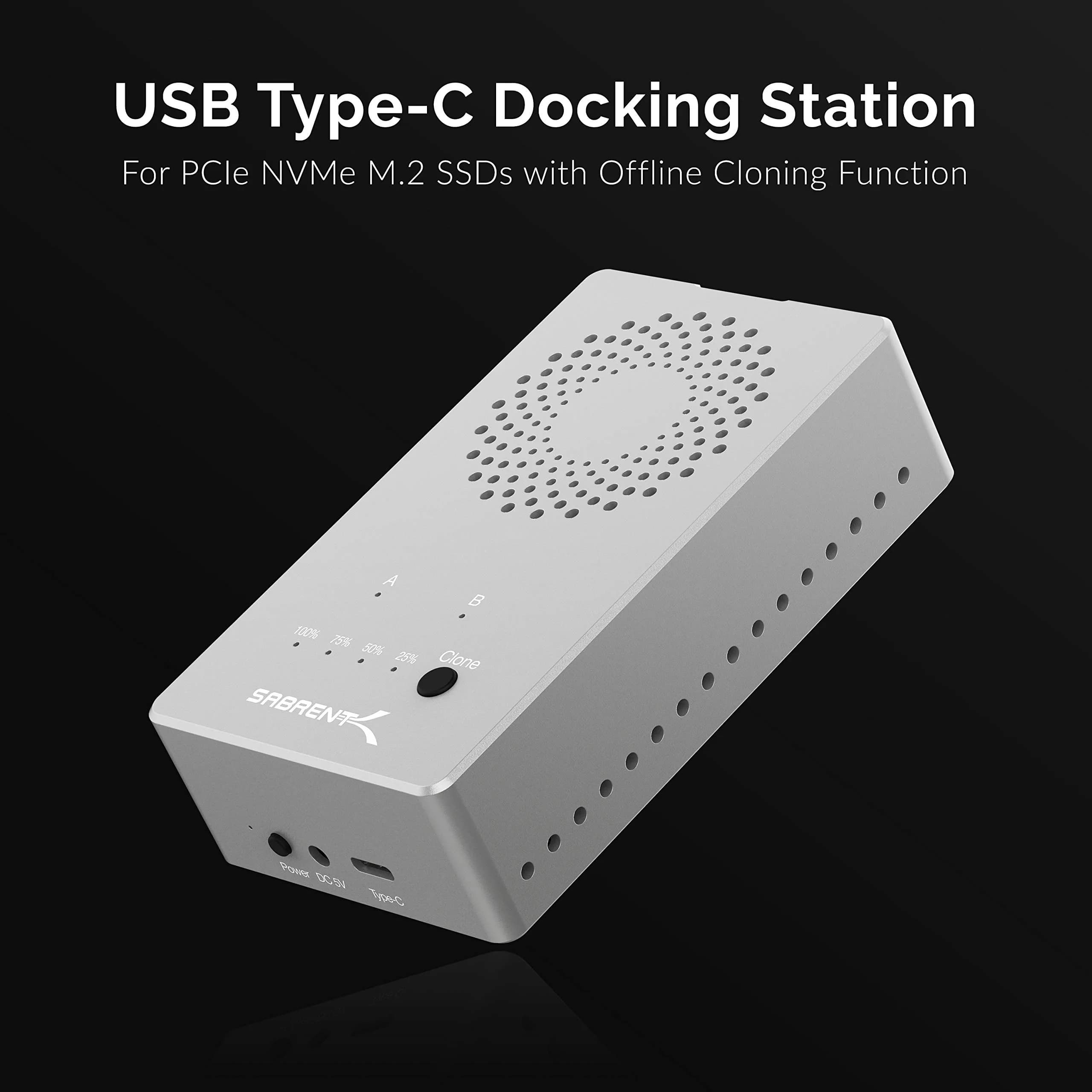 SABRENT USB4 NVMe SSD Enclosure EC-U4TN - SILVER | 3900MB/s Tool-Free External Drive Case for PCIe Gen4 SSDs - view 2