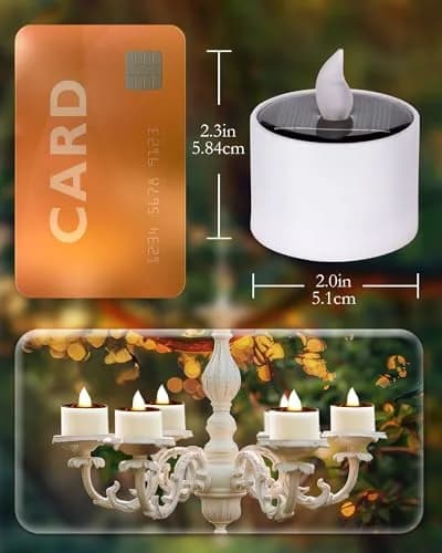 Homemory Solar Votive Candles Outdoor Waterproof, Dusk to Dawn, 6-Pack, 5.8cm (2.3") Diameter x 5cm (2") High | Realistic Flickering LED Garden Lights thumbnail 4