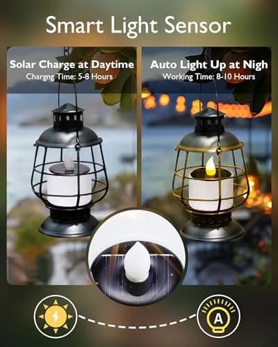 Homemory Solar Votive Candles Outdoor Waterproof, Dusk to Dawn, 6-Pack, 5.8cm (2.3") Diameter x 5cm (2") High | Realistic Flickering LED Garden Lights thumbnail 2