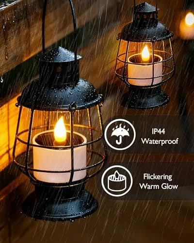Homemory Solar Votive Candles Outdoor Waterproof, Dusk to Dawn, 6-Pack, 5.8cm (2.3") Diameter x 5cm (2") High | Realistic Flickering LED Garden Lights thumbnail 3