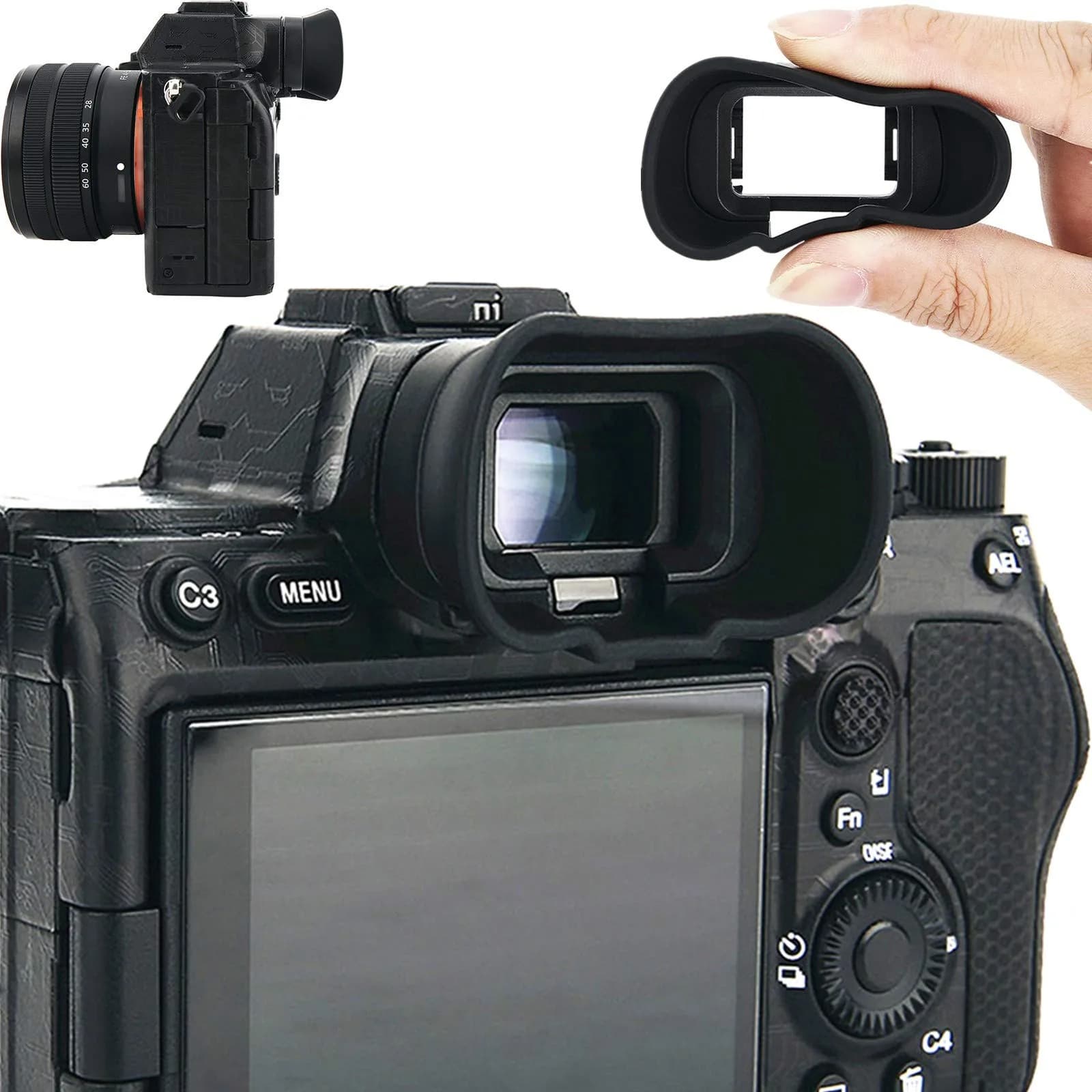 Kiorafoto Extended Eyecup for Sony A7S III, A1, A7 IV, A7R V Cameras | Replaces FDA-EP19 Viewfinder - main product image
