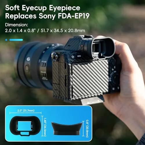 Kiorafoto Extended Eyecup for Sony A7S III, A1, A7 IV, A7R V Cameras | Replaces FDA-EP19 Viewfinder thumbnail 2