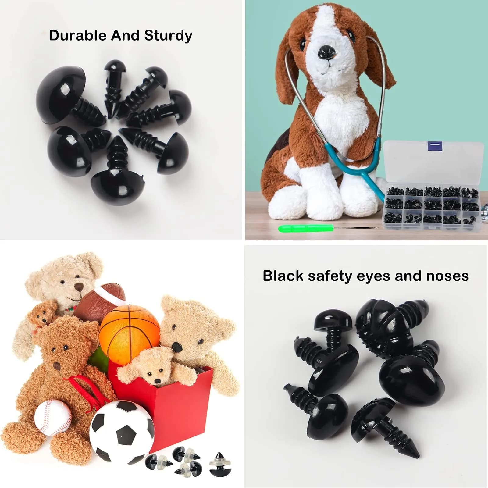 Yexixsr Safety Eyes and Noses for Amigurumi 566PCS | Assorted Sizes for Crochet Dolls & Plush Animals - view 6