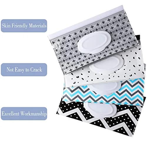 FEBSNOW Baby Wipe Dispenser 4 Pack | Portable Refillable Wet Wipe Holder with Wrist Loop thumbnail 4