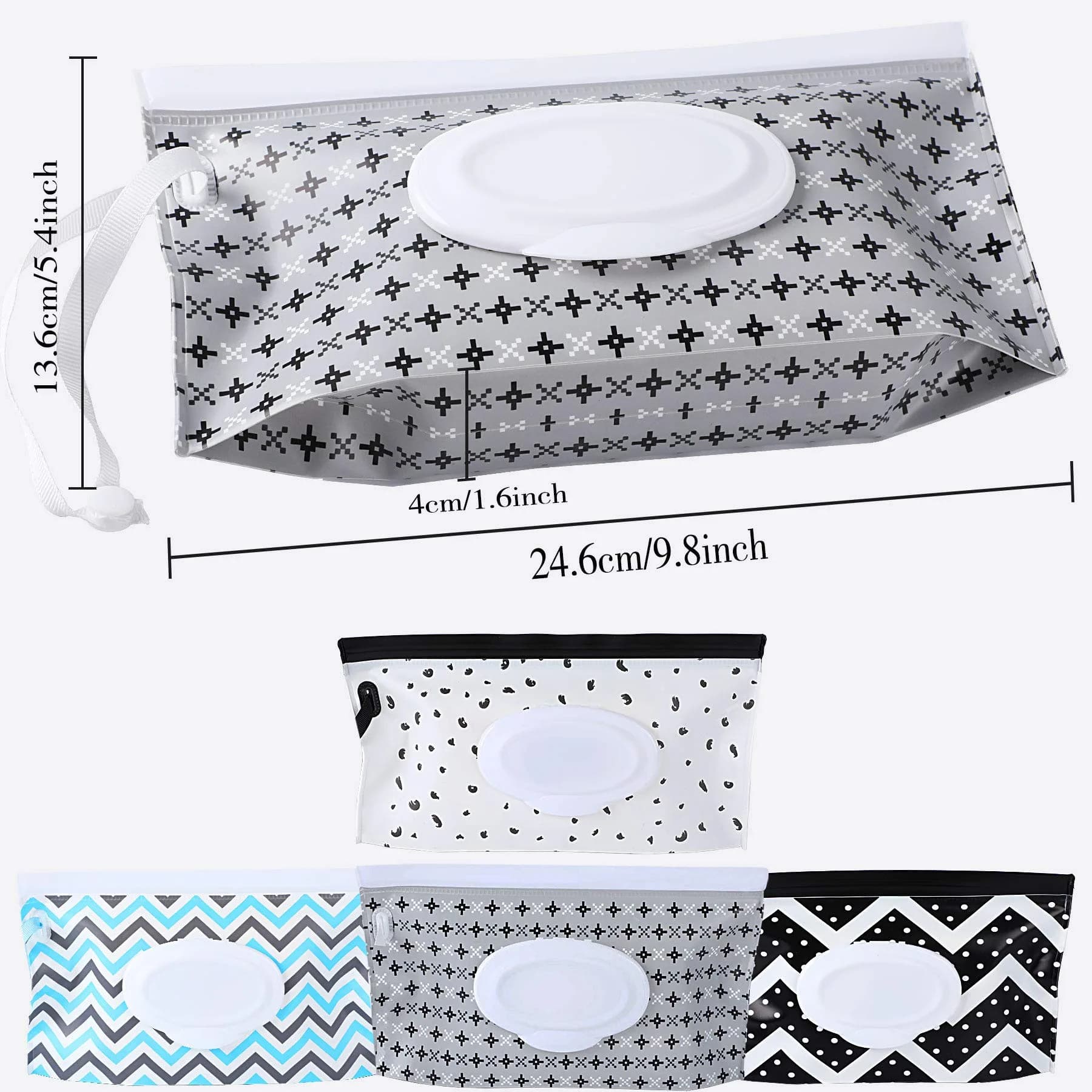 FEBSNOW Baby Wipe Dispenser 4 Pack | Portable Refillable Wet Wipe Holder with Wrist Loop - view 2