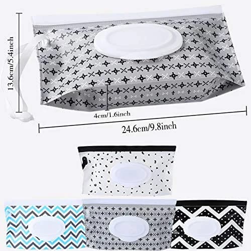 FEBSNOW Baby Wipe Dispenser 4 Pack | Portable Refillable Wet Wipe Holder with Wrist Loop thumbnail 2