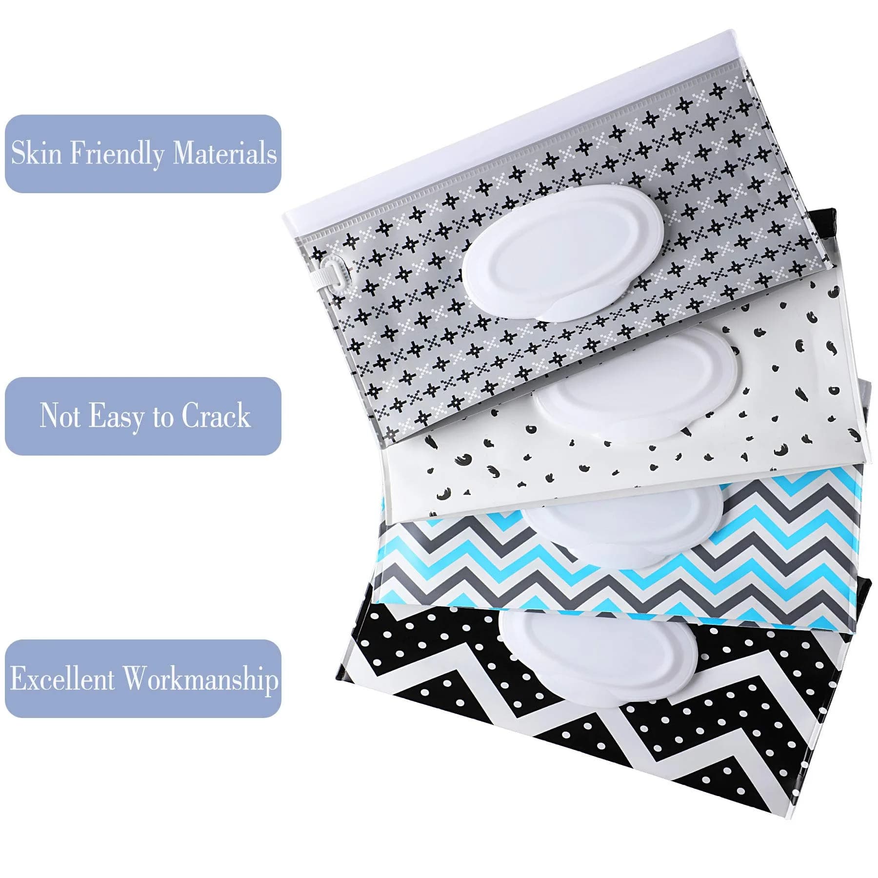 FEBSNOW Baby Wipe Dispenser 4 Pack | Portable Refillable Wet Wipe Holder with Wrist Loop - view 4