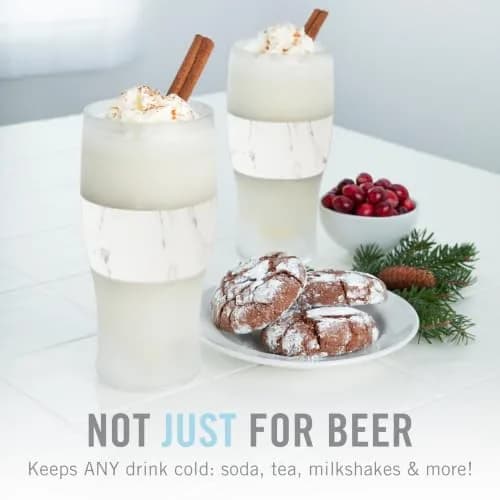 Host Freeze Cooling Pint Glasses Set of 2 Marble 473ml (16oz) | Keep Drinks Ice Cold for Hours thumbnail 6