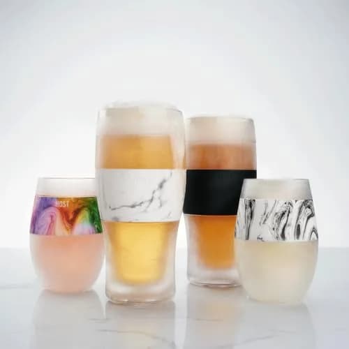 Host Freeze Cooling Pint Glasses Set of 2 Marble 473ml (16oz) | Keep Drinks Ice Cold for Hours thumbnail 8