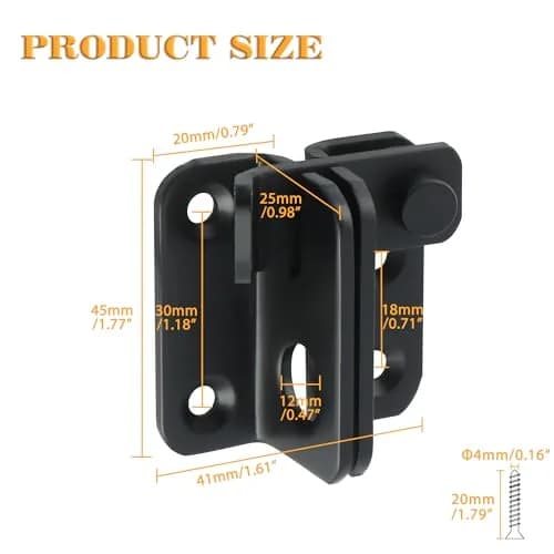 Alise Flip Latch Gate Latch Barn Door Lock Shed Door Latch, Matte Black, 1.6in (4cm) | Heavy Duty Stainless Steel Security thumbnail 2