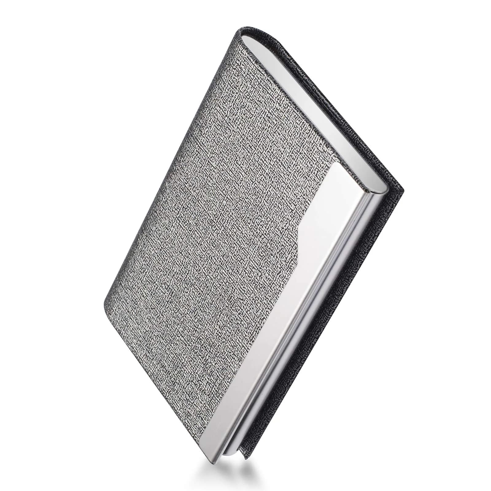 FACATH Business Card Holder Case - Grey PU Leather | Slim, Portable, Magnetic Closure - view 2