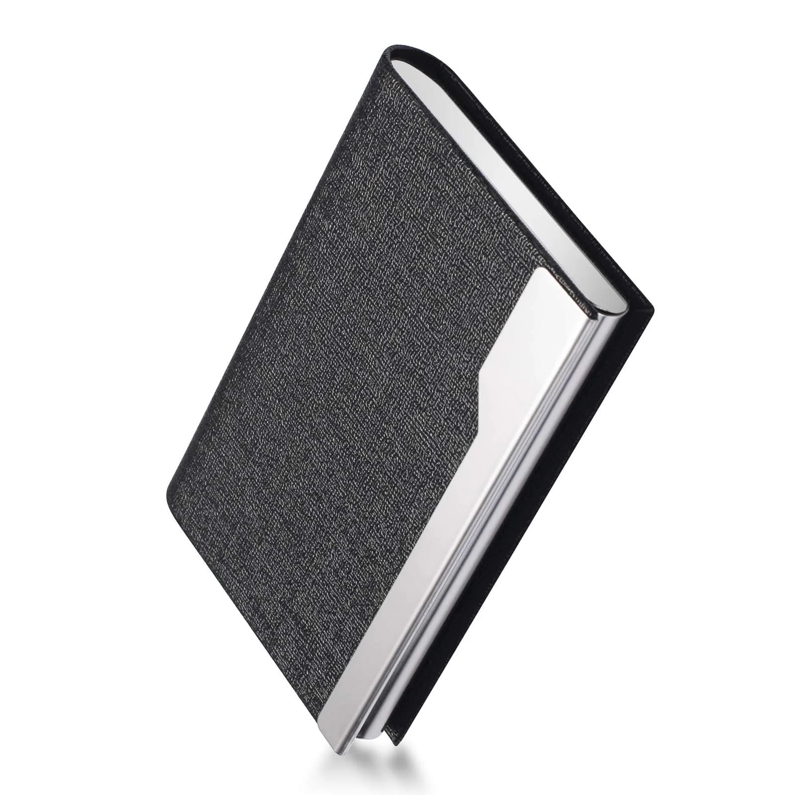 FACATH Business Card Holder Case - Black Luxury PU Leather Name Card Holder | Slim & Portable Design - view 2