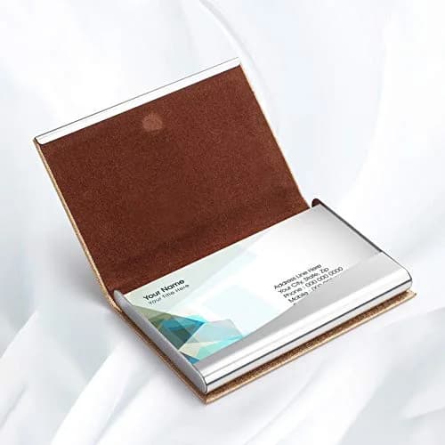 FACATH Luxury PU Leather Business Card Holder Case | Gold, Slim, Magnetic Closure thumbnail 4