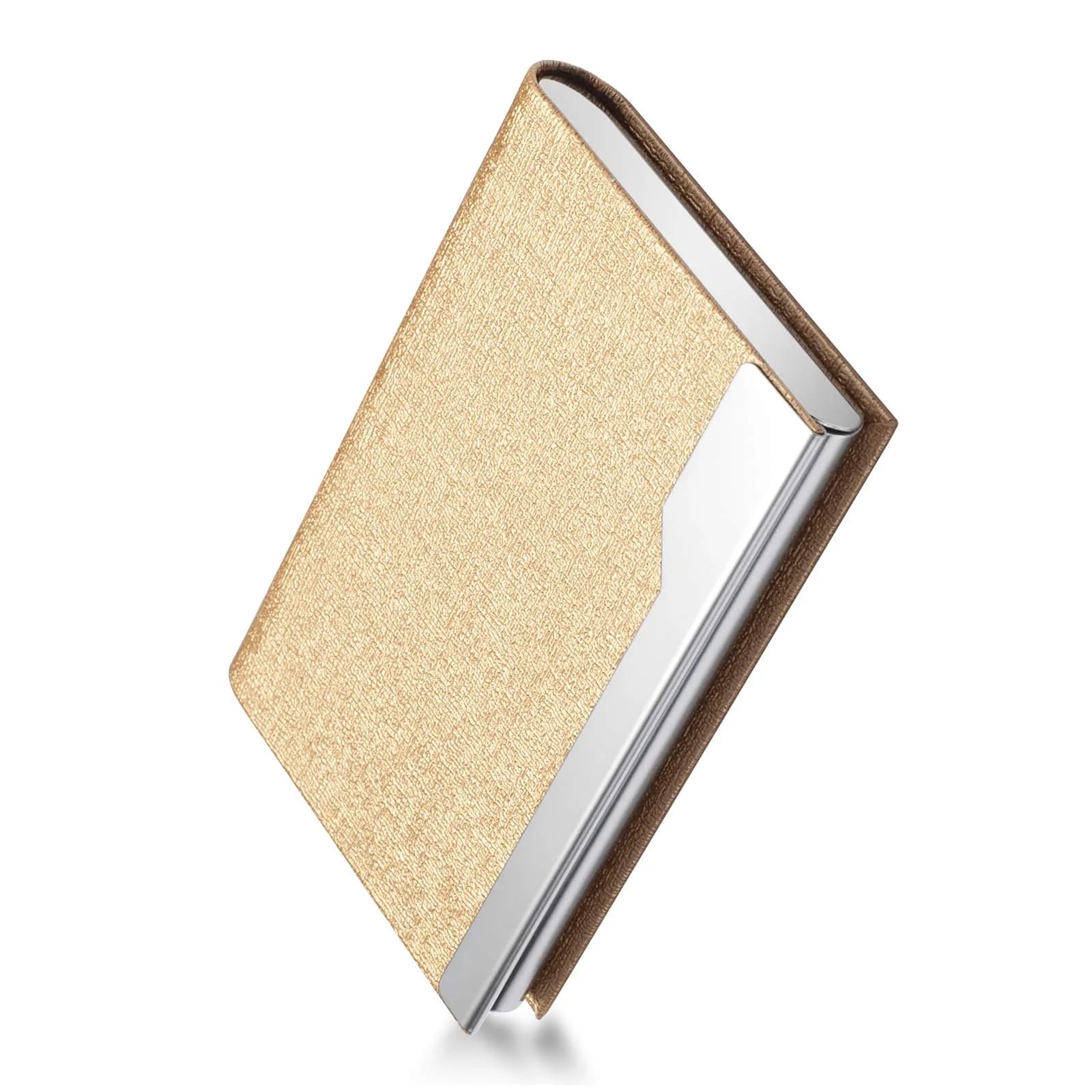 FACATH Luxury PU Leather Business Card Holder Case | Gold, Slim, Magnetic Closure - view 2