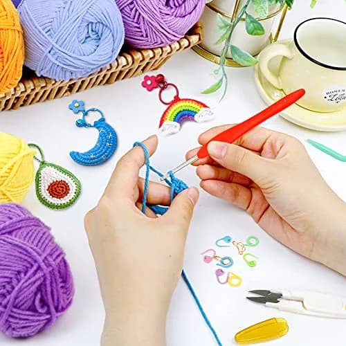 INSCRAFT Crochet Kit for Beginners & Professionals | 103 pcs, 1650 Yards Acrylic Yarn, Accessories, Reusable Bag thumbnail 7