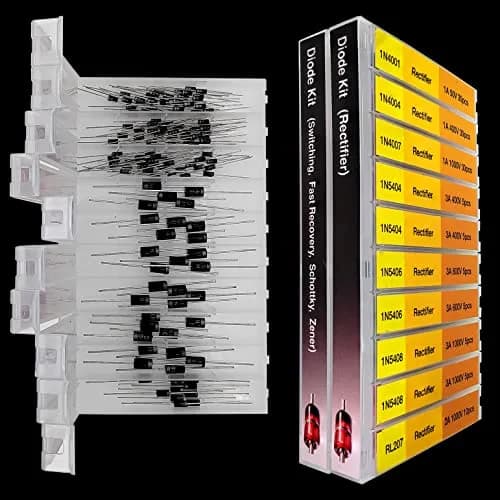 EEEEE16 Value 250 pcs Diode Assortment Kit Contains Rectifier Fast Recovery Schottky Switching Zener Diode Pack of Assorted diodes (16 Types 250 pcs) | 16 Types 250 pcs Copper thumbnail 5