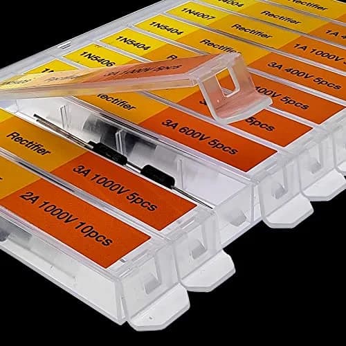 EEEEE16 Value 250 pcs Diode Assortment Kit Contains Rectifier Fast Recovery Schottky Switching Zener Diode Pack of Assorted diodes (16 Types 250 pcs) | 16 Types 250 pcs Copper thumbnail 2
