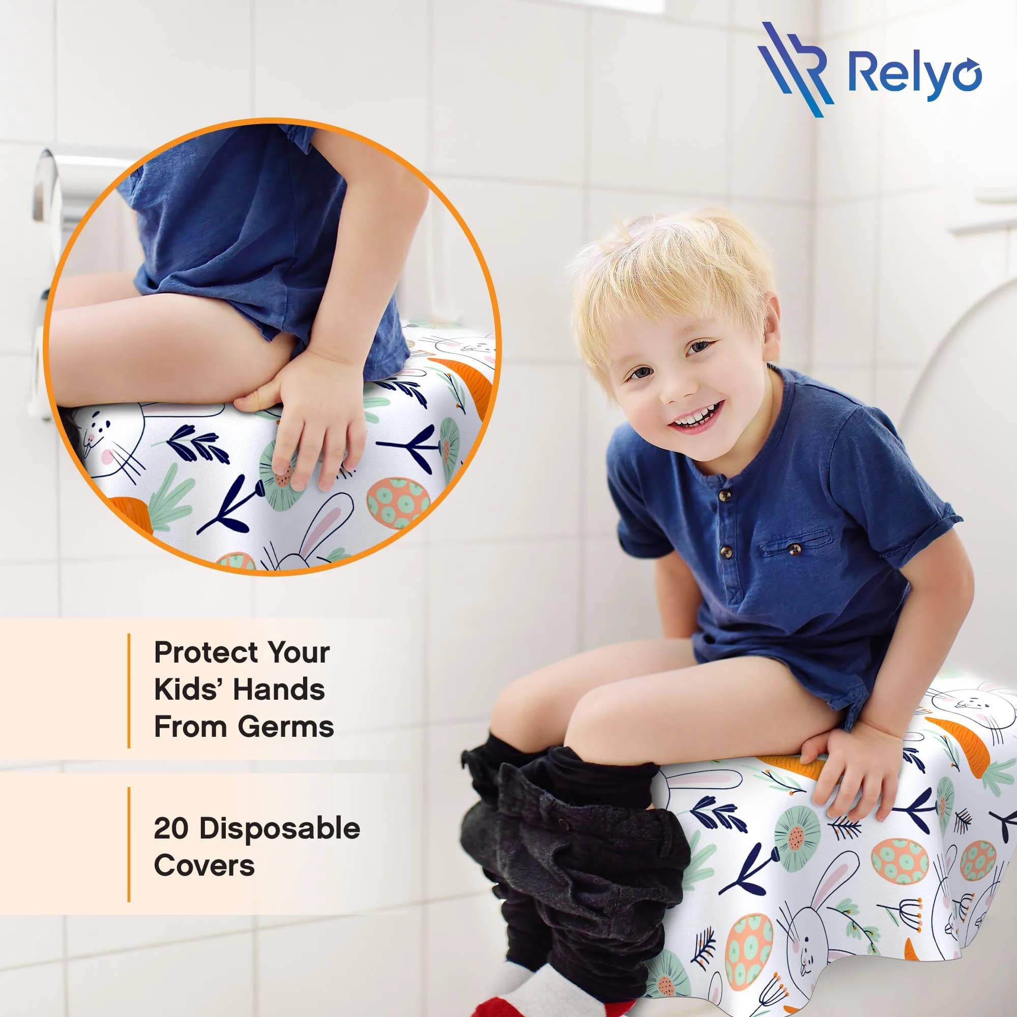 Relyo Easter Bunny Disposable Toilet Seat Covers - 20 Count Pack for Travel - view 4