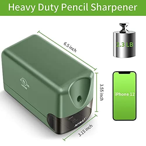 AFMAT Electric Pencil Sharpener Heavy Duty Classroom Use 10000 Sharpenings | UL Listed Green thumbnail 5