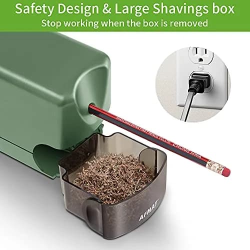 AFMAT Electric Pencil Sharpener Heavy Duty Classroom Use 10000 Sharpenings | UL Listed Green thumbnail 6