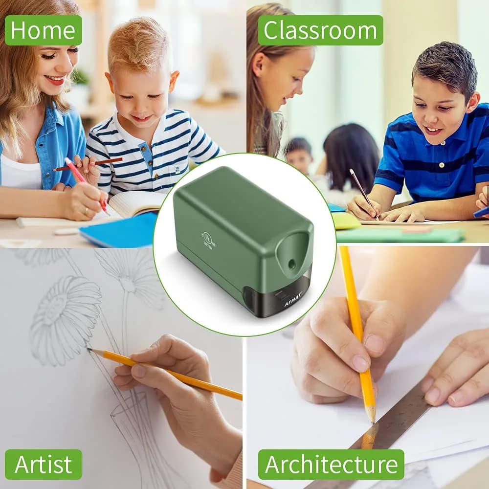 AFMAT Electric Pencil Sharpener Heavy Duty Classroom Use 10000 Sharpenings | UL Listed Green - view 7