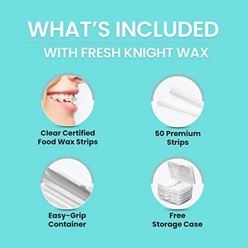 Fresh Knight Orthodontic Wax for Braces & Aligners - 50 Strips | Food Grade, Unscented, Multicolor thumbnail 3