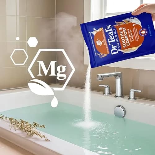 Dr Teal's Epsom Salt Magnesium Soak, Soothe & Comfort with Oat Milk & Argan Oil, 48 oz | Muscle Relaxation & Skin Nourishment thumbnail 5