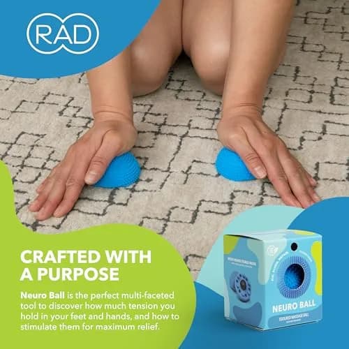 RAD Neuro Ball Foot Roller & Textured Massage Ball for Myofascial Release, Plantar Fasciitis, Hands & Face – Spiky Therapy Tool for Muscle Relief 6 oz (170 g) thumbnail 5