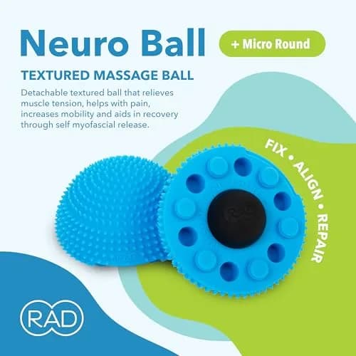 RAD Neuro Ball Foot Roller & Textured Massage Ball for Myofascial Release, Plantar Fasciitis, Hands & Face – Spiky Therapy Tool for Muscle Relief 6 oz (170 g) thumbnail 2