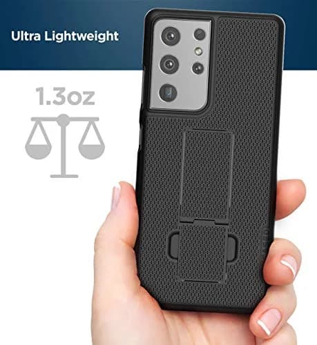 ENCASED DuraClip Belt Clip Holster for Samsung Galaxy S21 Ultra | Slim Phone Cover with Rotating Clip & Kickstand thumbnail 6