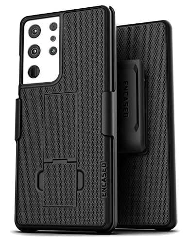 ENCASED DuraClip Belt Clip Holster for Samsung Galaxy S21 Ultra | Slim Phone Cover with Rotating Clip & Kickstand thumbnail 3