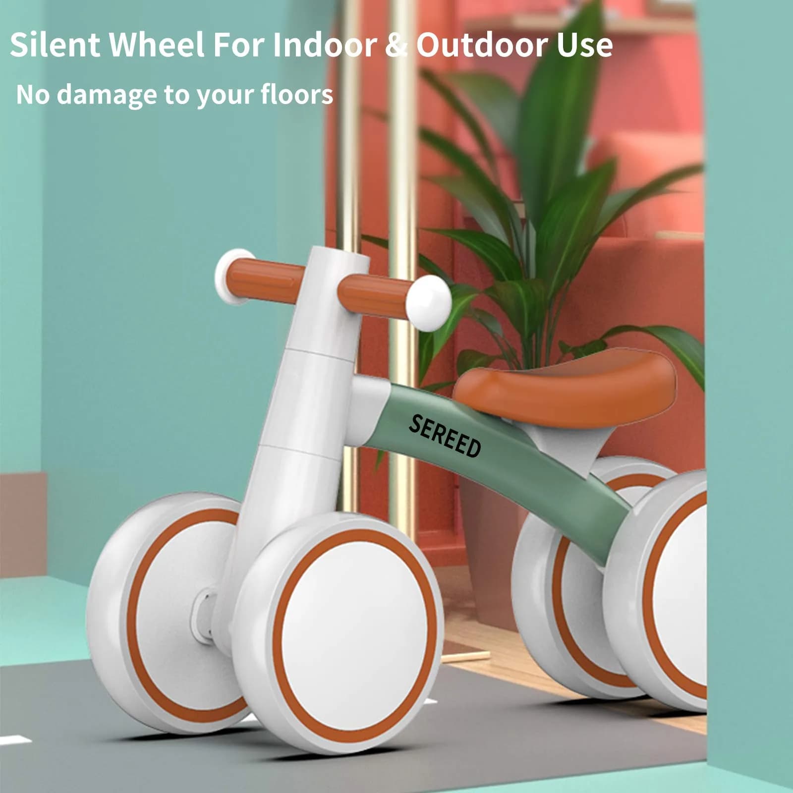 SEREED Baby Balance Bike for 1 Year Old Girl Gifts, Toddler Walker, 12-24 Months, Green - view 5