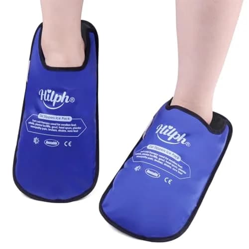 Hilph Foot Ice Pack Slippers, Deep Blue, 1 Pair | Hands-Free Relief for Plantar Fasciitis & Swollen Feet thumbnail 1