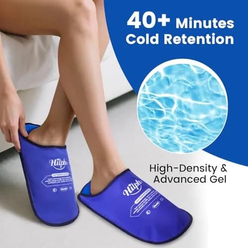 Hilph Foot Ice Pack Slippers, Deep Blue, 1 Pair | Hands-Free Relief for Plantar Fasciitis & Swollen Feet thumbnail 4