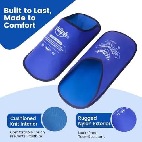 Hilph Foot Ice Pack Slippers, Deep Blue, 1 Pair | Hands-Free Relief for Plantar Fasciitis & Swollen Feet thumbnail 5