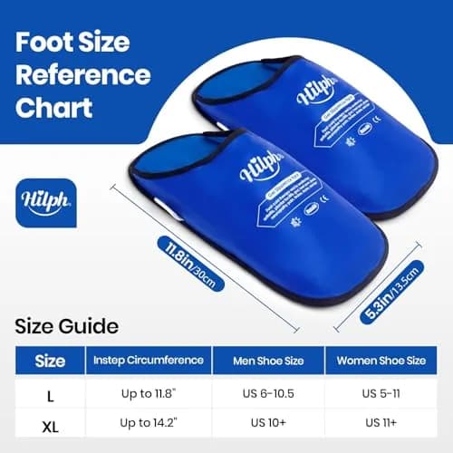 Hilph Foot Ice Pack Slippers, Deep Blue, 1 Pair | Hands-Free Relief for Plantar Fasciitis & Swollen Feet thumbnail 6