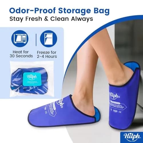 Hilph Foot Ice Pack Slippers, Deep Blue, 1 Pair | Hands-Free Relief for Plantar Fasciitis & Swollen Feet thumbnail 7