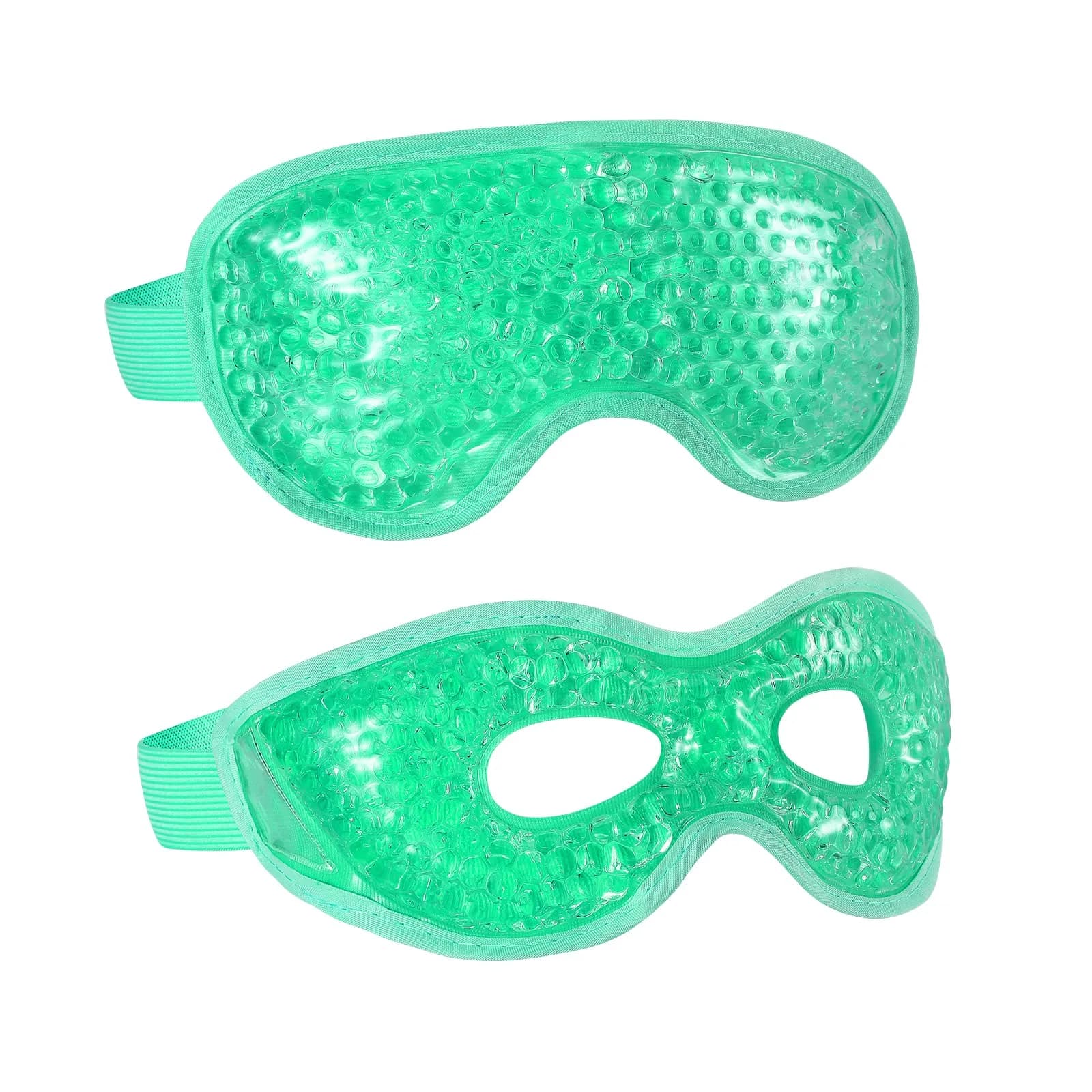 CONSGIJI Gel Eye Mask 2PCS Pink | Reusable Cold Therapy for Puffiness & Dark Circles — Green