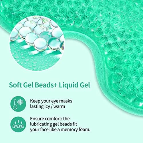 CONSGIJI Gel Eye Mask 2PCS | Reusable Cold Therapy for Puffiness & Dark Circles | Adjustable & Comfortable (Green) thumbnail 5