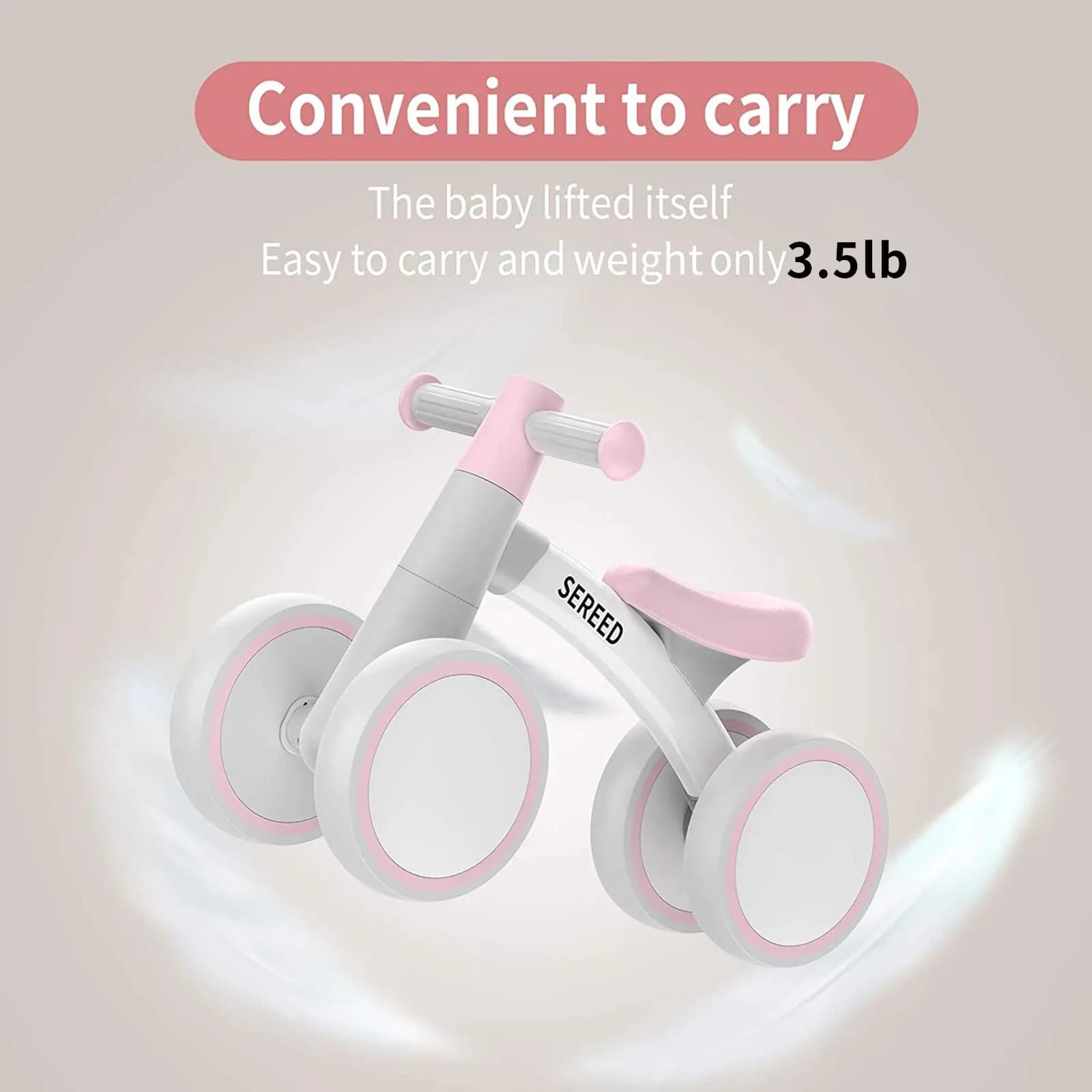 SEREED Baby Balance Bike for 1 Year Old Boy Girl, First Birthday Gift Toy | Aluminum Alloy Frame, 12-24 Months Toddler Bike - view 4