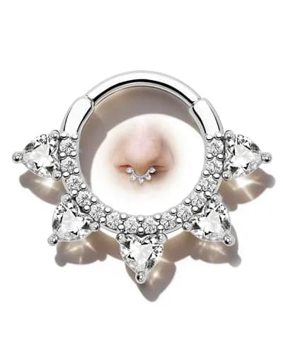 COCHARM Hypoallergenic Septum Ring 16 Gauge 10MM Silver Clicker Jewelry for Women Men thumbnail 1