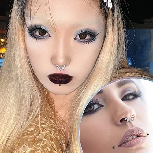 COCHARM Hypoallergenic Septum Ring 16 Gauge 10MM Silver Clicker Jewelry for Women Men thumbnail 2