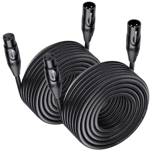 Cable Matters 2-Pack Premium XLR to XLR Cable, Microphone Cable, M-F, 15.24 m (50ft) | Balanced Audio for Studio & Stage thumbnail 1