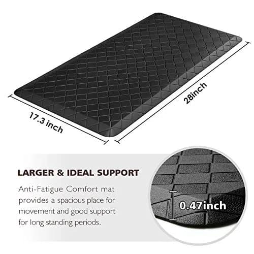 HappyTrends Kitchen Mats for Floor Cushioned Anti-Fatigue Kitchen Rugs | Extra Thick, Waterproof & Non Slip (28"L x 17.3"W) thumbnail 2